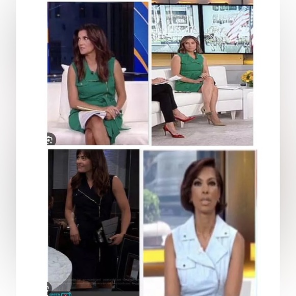 Calvin Klein Sheath Moto Dress Full Zip with Belt Dark Navy Sleveles - Picture 5 of 8